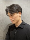 センターパートニュアンスパーマメンズカット