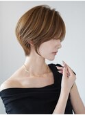 大人ナチュラルショート/30代40代50代/長め前髪