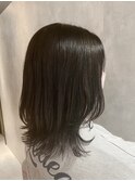 20代30代40代☆鎖骨ボブネオウルフカット×透明感白髪染めカラー