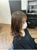 顔まわりレイヤーセミロング