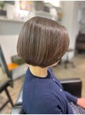 30代40代50代チョコレート透明感カラー白髪ぼかし丸みショート