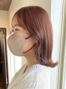 クララジャパン ナベシマ(CLALA JAPAN Nabeshima) ダブルカラーピンクベージュベージュカラーケアブリーチミニボブ