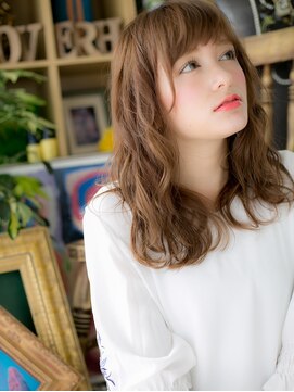 カバーヘア イヴ 戸頭店(COVER HAIR EVE) 斜めバングハイライト小顔フレンチカーリーc5戸頭20代30代40代