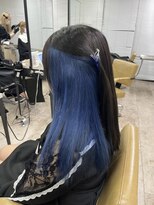 アジールヘア 所沢プロペ通り店(agir hair)&nbsp;インナーカラーイヤリングカラーネイビーブルーコバルト所沢