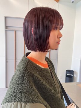 ローレンアオ(LOREN AO) 【LOREN AO】ぷつっとカット/ぷつっとボブ/レッドブラウン