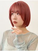 【Lufeli】佐藤有華 ワンレン/ボブ/コーラルオレンジ/前髪