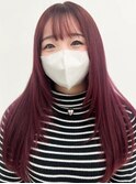 斜めバング/シルキーベージュ/ブラントカット[渋谷駅]