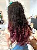 ダブルカラーピンクベージュベージュカラーケアブリーチレイヤー