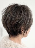 白髪ぼかし×丸みショート×20代30代40代50代60代