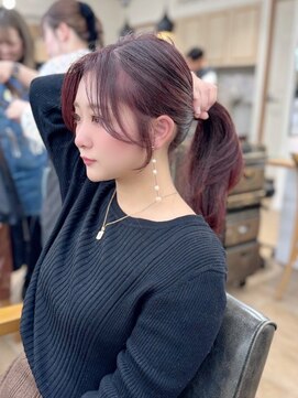 ネオリーブ クーロ(Neolive curro) 韓国前髪顔周り×ハッシュレイヤー　暗めカラー/酸性ストレート