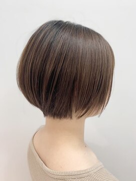 ジエクトアイロ 江坂駅前店(The Ect ilo) 丸みショートボブ×透明感ベージュカラー　ニュアンスカラー