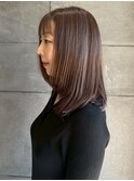 レイヤーカット ショコラブラウン 白髪ぼかしハイライト 30代