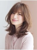 アプリコットオレンジハイライトカラーサーフカール夏くびれヘア