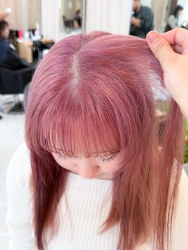 ユウヘアー 千代田橋店(U Hair) ミルキーピンク/ブリーチ2回~