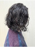 西川田波巻きスパイラルパーマ波巻きパーマセンターパートメンズ