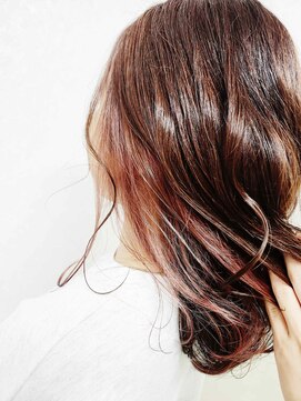前髪/アンブレラカラー/こなれミディ/イメチェン/ウェーブパーマ