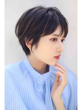 ムウ 難波(MOU) ショート暗めカラーグランマッシュデザインカラー20代30代40代