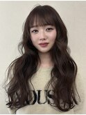 ブリーチなし◎冬の暖色ココアブラウン×韓国風ミディ