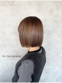 綺麗に見える!透明感upの細めハイライトボブ