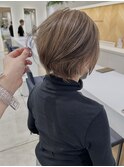前下がりショート白髪ぼかしグレージュ