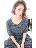 柔らかカールウェーブ×大人可愛いボブ