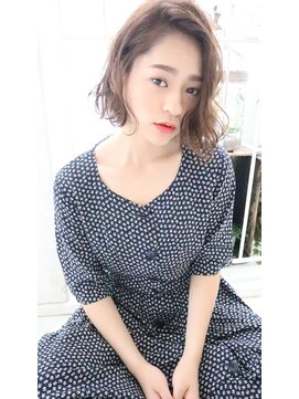 ケアシンサイバシ(CARE shinsaibashi) 柔らかカールウェーブ×大人可愛いボブ