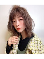 トリコ心斎橋(trico) ミディ透明アッシュベージュ☆ひし形ラインニュアンカール