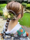 和装　水引き ヘアアレンジ　