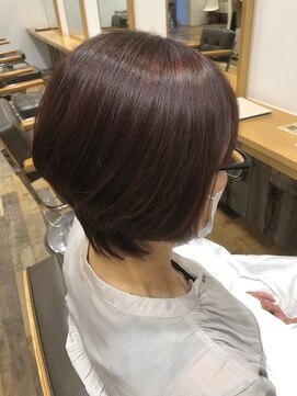 クラップス 杉田店(CLAPS) ショートボブ白髪ボカシハイライト/ピンク/マニッシュショート