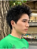 スパイキーショートザクザクショートアップバングツーブロック