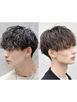 【頭浸浴・眉カット付き】《カット+トレンドパーマ+頭浸浴+眉カットで￥9,900》旬×似合うデザインを提案◎