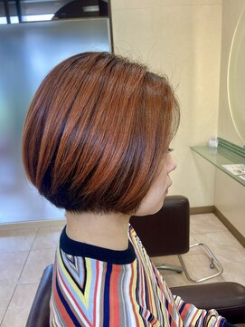 松本平太郎美容室 土浦パートワン(PART1) ショートボブアンブレラカラー　30代40代50代60代