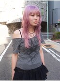 "natsu style レイヤーカット　ピンク　パープル"