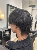 メンズ × 波巻きパーマ × マッシュウルフ