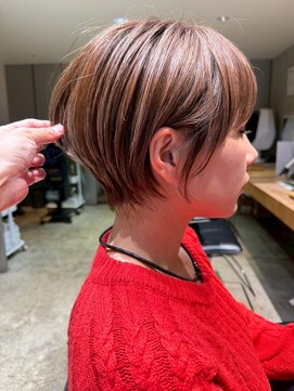 ナチュラル ヘアーデザイニング(Natural hair designing) 大人ショートボブ/マッシュショート/小顔カット/ピンクベージュ