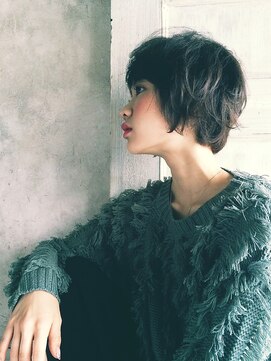 アモール 人形町店(amor) 黒髮　マッシュショートで作る自然なクセパーマ