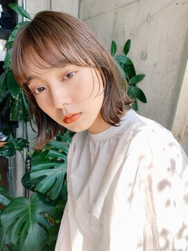 エムクランメイクス 原宿 表参道(m.clan MAKE'S) ボブロブヘアカーキグレージュオリーブベージュ大人かわいい小顔