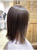 大人可愛い艶感シークレットハイライト外ハネ大人ボブ