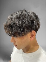 エール(Aile) MEN’SHAIRウルフアッシュブラックカルマパーマベリーショート