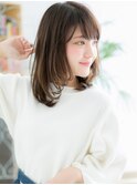 センター北/髪質改善/斜めバング!ニュアンスカラー☆カールロブf