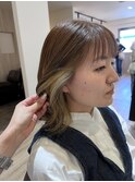 オリーブ系インナーカラー