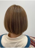 ダブルカラーショートボブインナーカラーハイライトケアブリーチ