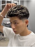 スパイキーショートザクザクショートアップバングツーブロック