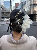 卒業式ヘアセットボブアレンジ