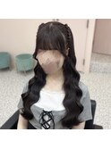 編み込みハーフツイン