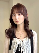 ベンジー 薬院大通店(benji)&nbsp;ピンクブラウン/顔まわりレイヤー/小顔/レイヤーカット