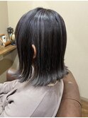 コントラストハイライト☆ラベンダーアッシュ☆外ハネボブ