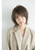 グレージュ×外ハネレイヤーミディ【新宿】