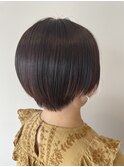 マッシュショート×赤みブラウン
