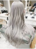ホワイトアッシュグレージュカラー Wカラー　ブリーチ